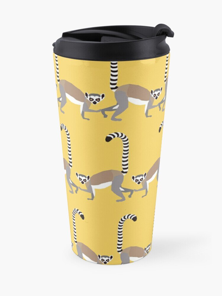 Lemur Lines Travel Coffee Mug Large Coffee Cups