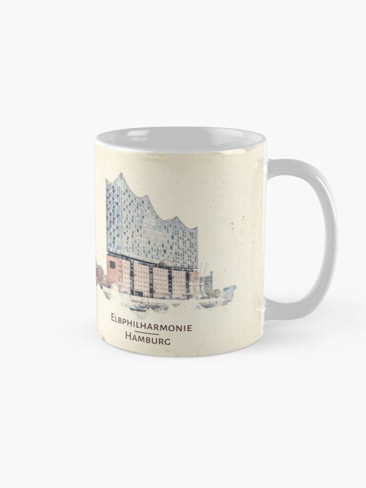 Elbphilharmonie – tasse à café avec effet aquarelle, ensemble de tasses de noël, 2022